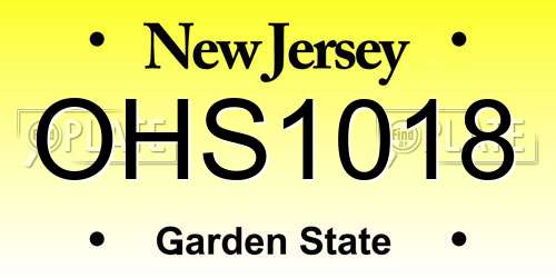 OHS1018 New Jersey License Plate