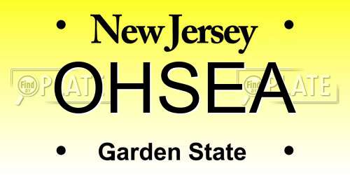 OHSEA New Jersey License Plate