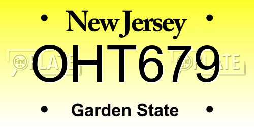 OHT679 New Jersey License Plate