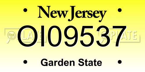 OI09537 New Jersey License Plate