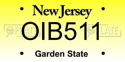 OIB511 New Jersey License Plate