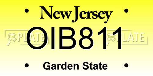 OIB811 New Jersey License Plate