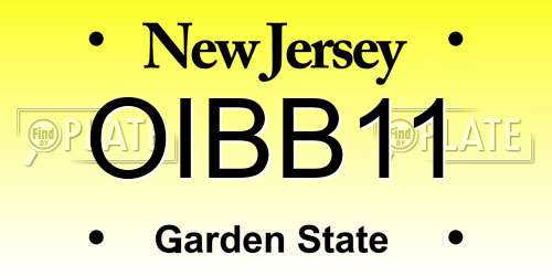 OIBB11 New Jersey License Plate