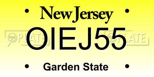 OIEJ55 New Jersey License Plate