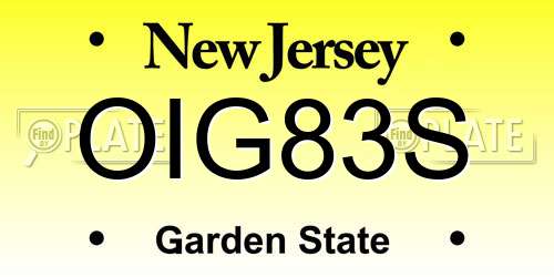 OIG83S New Jersey License Plate