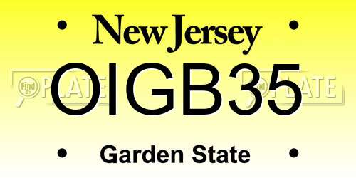 OIGB35 New Jersey License Plate