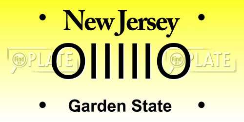 OIIIIIO New Jersey License Plate