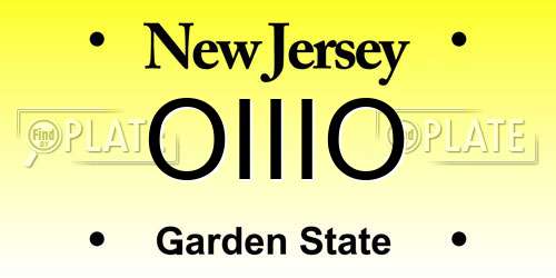 OIIIO New Jersey License Plate