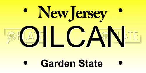 OILCAN New Jersey License Plate