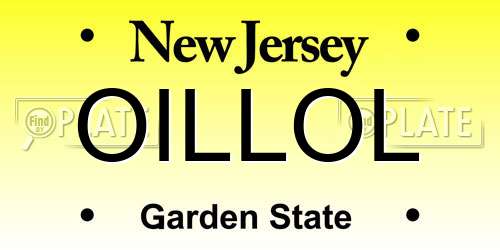 OILLOL New Jersey License Plate