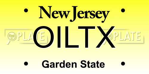 OILTX New Jersey License Plate