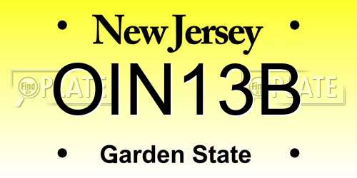 OIN13B New Jersey License Plate