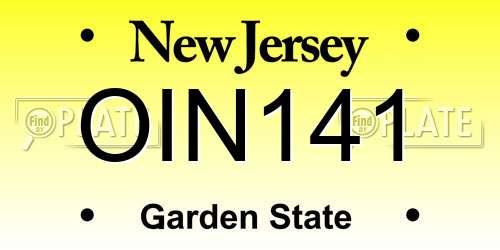 OIN141 New Jersey License Plate