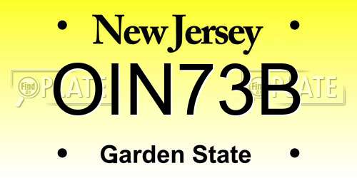 OIN73B New Jersey License Plate