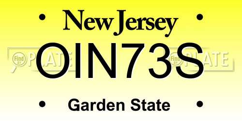 OIN73S New Jersey License Plate