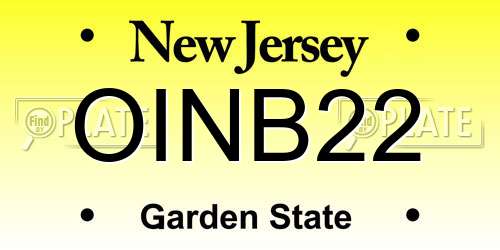 OINB22 New Jersey License Plate