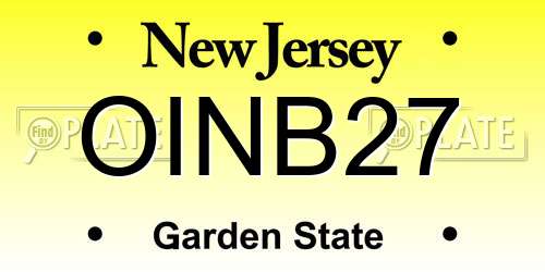 OINB27 New Jersey License Plate