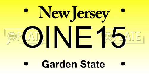 OINE15 New Jersey License Plate