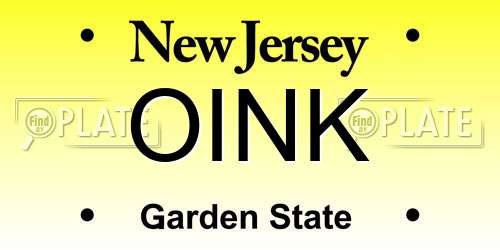 OINK New Jersey License Plate