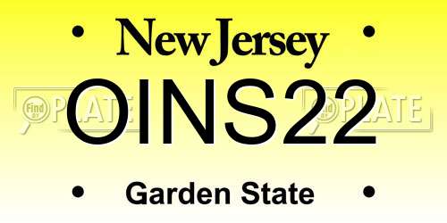 OINS22 New Jersey License Plate