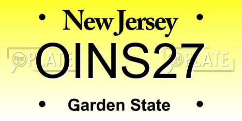 OINS27 New Jersey License Plate