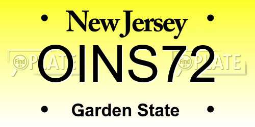 OINS72 New Jersey License Plate