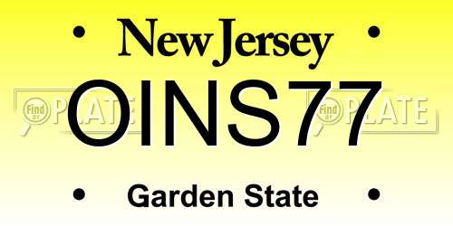 OINS77 New Jersey License Plate