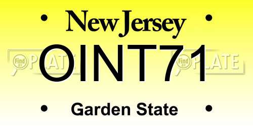 OINT71 New Jersey License Plate
