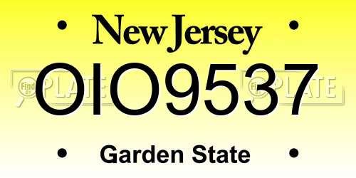 OIO9537 New Jersey License Plate