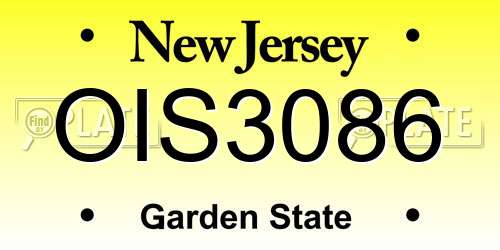 OIS3086 New Jersey License Plate