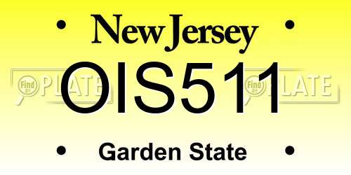 OIS511 New Jersey License Plate