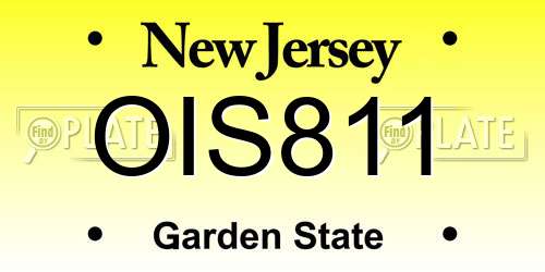 OIS811 New Jersey License Plate