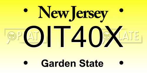 OIT40X New Jersey License Plate