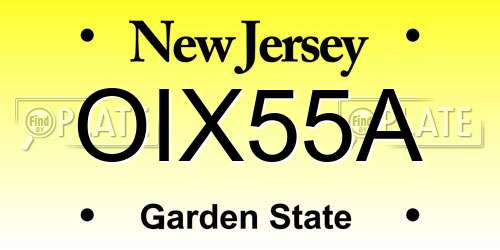OIX55A New Jersey License Plate