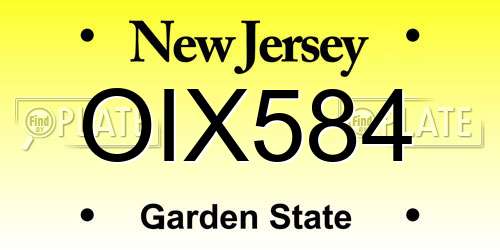 OIX584 New Jersey License Plate
