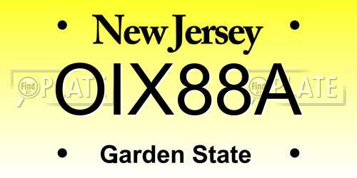 OIX88A New Jersey License Plate