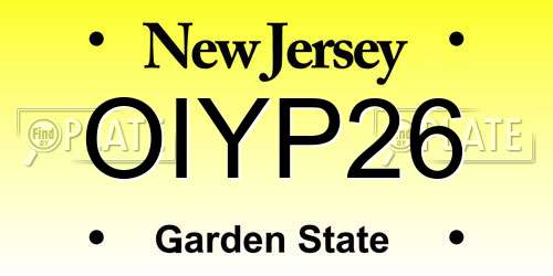 OIYP26 New Jersey License Plate