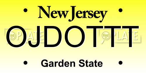 OJDOTTT New Jersey License Plate