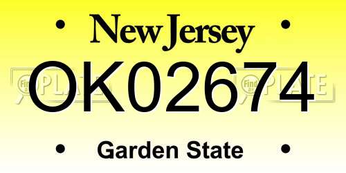 OK02674 New Jersey License Plate