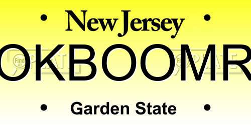 OKBOOMR New Jersey License Plate