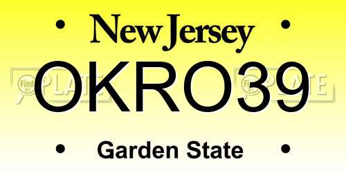 OKRO39 New Jersey License Plate