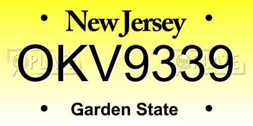 OKV9339 New Jersey License Plate
