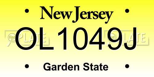 OL1049J New Jersey License Plate