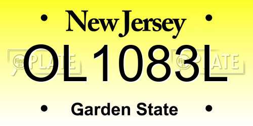 OL1083L New Jersey License Plate