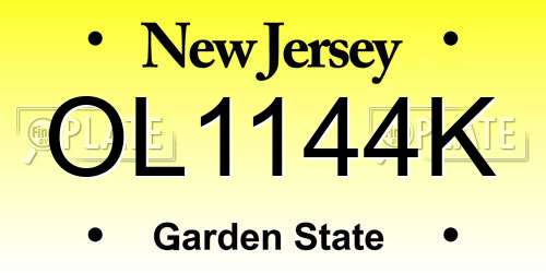 OL1144K New Jersey License Plate