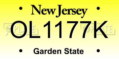 OL1177K New Jersey License Plate