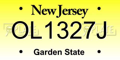 OL1327J New Jersey License Plate