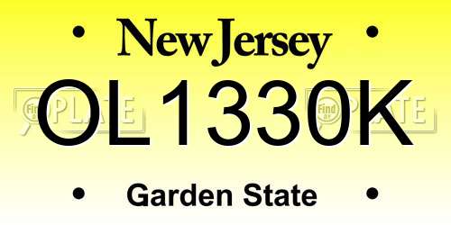 OL1330K New Jersey License Plate