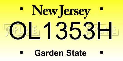 OL1353H New Jersey License Plate