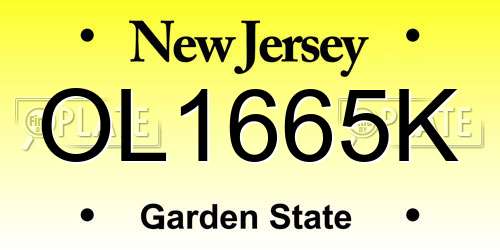 OL1665K New Jersey License Plate